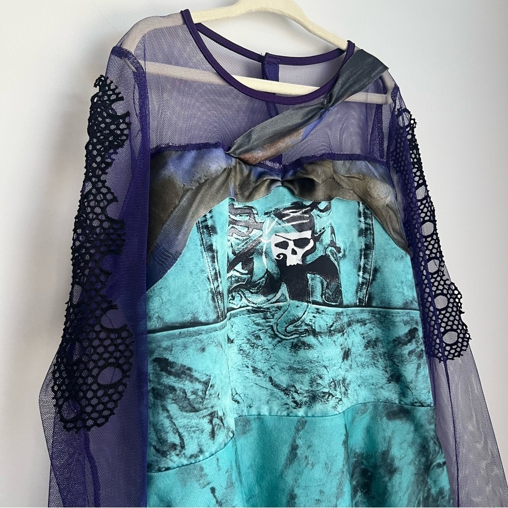 Blue and Purple Dress with Sheer Sleeves Disney Descendants Costume - Picture 2 of 4